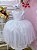 Vestido Infantil Branco Busto Strass Damas Luxo Festas - Imagem 5