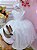 Vestido Infantil Branco Busto Strass Damas Luxo Festas - Imagem 6