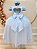 Vestido Infantil Azul Bebê Busto Renda Festas Casamento - Imagem 3