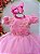 Vestido Infantil Rosa Daminhas Renda e Cinto de Pérolas - Imagem 2