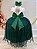 Vestido Infantil Longo Off White Saia Verde Esmeralda Daminha - Imagem 3