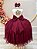 Vestido Infantil Off White Saia Marsala C/ Renda e Broche - Imagem 3