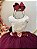 Vestido Infantil Off White Saia Marsala C/ Renda e Broche - Imagem 2