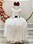 Vestido Infantil Off White Com Renda e Broche Damas Luxo - Imagem 1