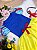 Vestido Infantil Branca de Neve Amarelo Com Tiara Luxo - Imagem 2