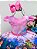 Vestido Infantil Encanto Rosa Chiclete Cinto Pérolas Mirabel - Imagem 2