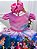Vestido Infantil Encanto Rosa Chiclete Cinto Pérolas Mirabel - Imagem 4