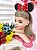 Tiara Minnie Vermelha Preta Pérolas Strass Tule - Imagem 1