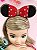 Tiara Minnie Vermelha Preta Pérolas Strass Tule - Imagem 5