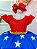 Vestido Infantil Mulher Maravilha Cinto de Pérolas Festas - Imagem 3