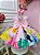 Vestido Infantil Princesas Disney Florido Pérolas Rosa Festas - Imagem 3