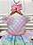 Vestido Infantil Rosa Princesas Disney Peito Nervura Cinto Pérolas - Imagem 5