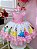 Vestido Infantil Rosa Princesas da Disney Cinto de Pérolas - Imagem 1