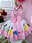 Vestido Infantil Rosa Princesas da Disney Cinto de Pérolas - Imagem 4