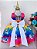 Vestido Infantil Unicórnio Colorido Corações Luxo - Imagem 3