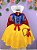 Fantasia Infantil Branca de Neve Amarelo Ouro Capa Tiara - Imagem 1