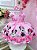Vestido Minnie Rosa Com Cinto de Perolas Festas - Imagem 1