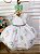 Vestido Infantil Branco Floral Rosas Cinto de Pérolas - Imagem 6