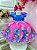 Vestido Infantil Stitch e Lilo Azul Luxo Menina Festa - Imagem 1