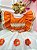 Vestido Infantil Moana Laranja Apliques Flores Festas - Imagem 4
