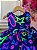 Vestido Infantil Azul Marinho Neon Broche de Laço - Imagem 5