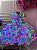Vestido Infantil Barbie Colorido Neon Broche de Laço - Imagem 4