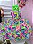 Vestido Infantil Barbie Colorido Neon Broche de Laço - Imagem 1