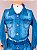 Conjunto Infantil Jaqueta e Saia Jeans Azul Luxo - Imagem 8