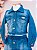Conjunto Infantil Jaqueta e Saia Jeans Azul Luxo - Imagem 2