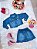 Conjunto Infantil Jaqueta e Saia Jeans Azul Luxo - Imagem 5