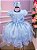 Vestido Infantil Azul Bebe Jardim Encantado Festa Luxo Alice - Imagem 1