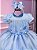 Vestido Infantil Azul Bebe Jardim Encantado Festa Luxo Alice - Imagem 3