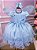 Vestido Infantil Azul Bebe Jardim Encantado Festa Luxo Alice - Imagem 5