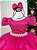 Vestido Longo Daminha Rosa Pink Laura Peito Rendado - Imagem 4