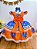 Fantasia Infantil Junino Laranja Colorido Luxo Festas - Imagem 4