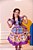 Vestido Infantil Junino Luxo Xadrez Lilás Fogueira Festa São João - Imagem 1