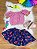 Conjunto Junino Rosa Xadrez Cropped Mini Saia Azul - Imagem 3