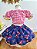 Conjunto Junino Rosa Xadrez Cropped Mini Saia Azul - Imagem 6