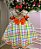 Vestido Junino Quadrilha Luxo Dois Corações Laranja - Imagem 6