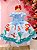 Vestido Infantil Ariel Princesa Sereia Azul Cinto Pérolas - Imagem 5