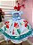 Vestido Infantil Ariel Princesa Sereia Azul Cinto Pérolas - Imagem 3