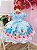 Vestido Infantil Princesa Cinderela Princesa Azul Renda e Pérolas - Imagem 5