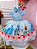 Vestido Infantil Princesa Cinderela Princesa Azul Renda e Pérolas - Imagem 1
