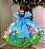Vestido Infantil Galinha Pintadinha Azul Temático - Imagem 3