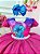 Vestido Infantil Pink e Azul Com Glitter Festas - Imagem 2