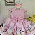 Vestido Minnie Confeiteira Corações Busto Infantil Luxo Festa - Imagem 4