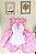 Vestido Minnie Rosa Bolinhas Brancas Busto Infantil Luxo Festa - Imagem 4