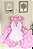Vestido Minnie Rosa Bolinhas Brancas Busto Infantil Luxo Festa - Imagem 4