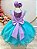 Vestido Infantil Ariel Apliques Fundo do Mar Sereia - Imagem 3
