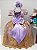 Vestido Infantil Lilás Renda Dourada Realeza Pérolas - Imagem 3